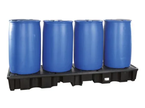 PE-opvangbak,v. 4x200l vat,opvangvol. 220l,HxBxD 270x2445x660mm