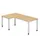 hoek-bureau,HxBxD 680-760x2000x1200mm,blad hout,90 °,4voeten RAL9007