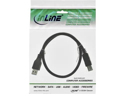 Kabel Inline USB-A USB-B 3.0 M 1.5 meter zwart