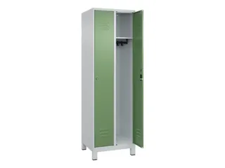 locker,HxBxD 1950x600x500mm,2vak,vak B 300mm,cil.-slot,voeten - 2
