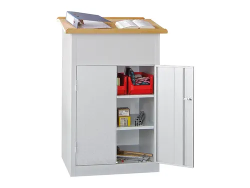 Massieve Lessenaarkast 1100/1200x700x600mm Ral 7035 Front Ral 7035