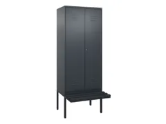 PBM-locker met bank,HxBxD 2120x800x815mm,2vak,vak B 400mm,cil.-slot