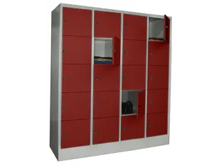 lockerkast,HxBxD 1850x1600x500mm,4x5vakken,RAL7035,front RAL3000 - 2