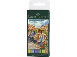 Tekenstift Faber-Castell Pitt Artist Pen Brush etui 6 stuks Summer