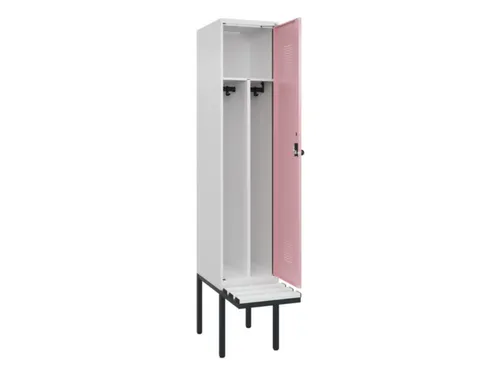 locker met bank,voor scheiding van kleding,HxBxD 2120x400x815mm,1vak