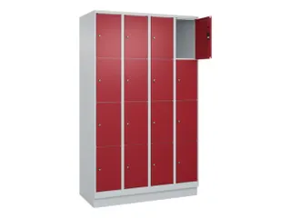 lockerkast,HxBxD 1950x1200x500mm,4x4vakken,vak B 300mm,cil.-slot - 1