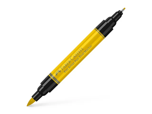 Tekenstift Faber-Castell Pitt Artist Pen duo marker 107 cadmiumgeel ge