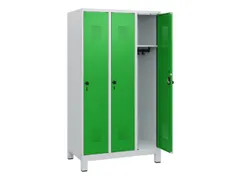 schoollocker,HxBxD 1630x900x500mm,3vak,vak B 300mm,draaigrendel,voeten