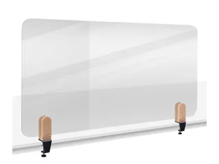 Bureauscherm Elements doorzichtig 60x120cm klemmen - 1