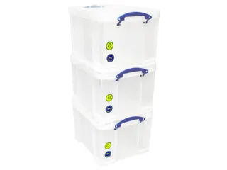 Opbergbox Really Useful 35 liter pak 3 dozen 480x390x310mm transparant - 2