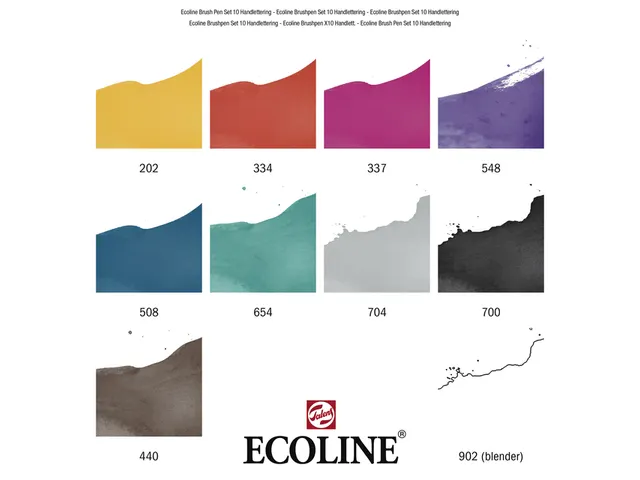 Brushpen Talens Ecoline Handlettering blister à 10 stuks assorti