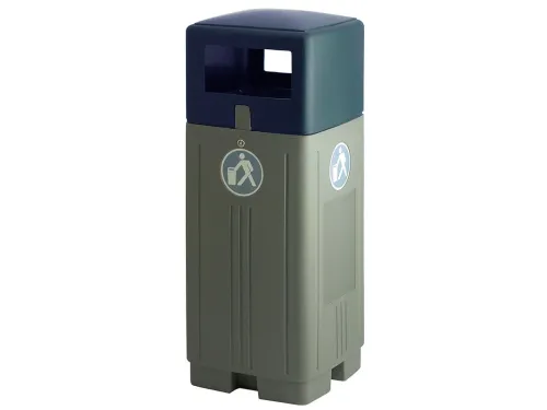 Kunststof buitenafvalbak 110 liter Grijs Blauw