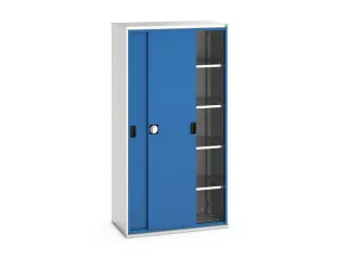 werkplaatskast 2000x1050x550mm 4xStalen bodem RAL7035 front RAL5010 - 1