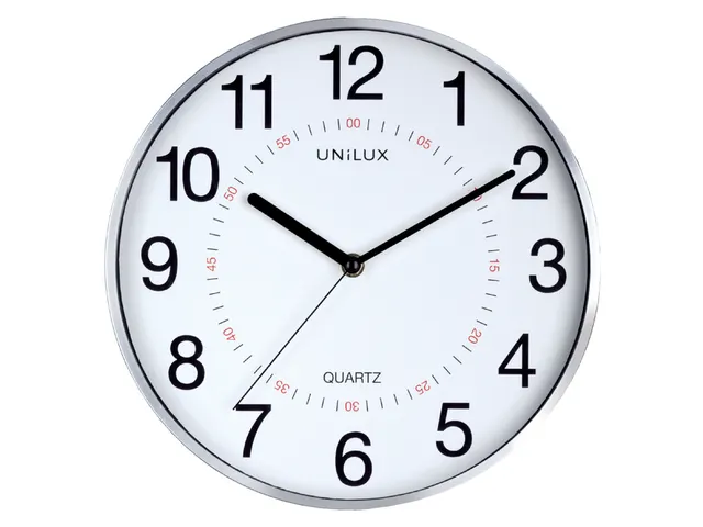 Wandklok Unilux Aria Ø30,5cm zilvergrijs/wit cijferaanduiding