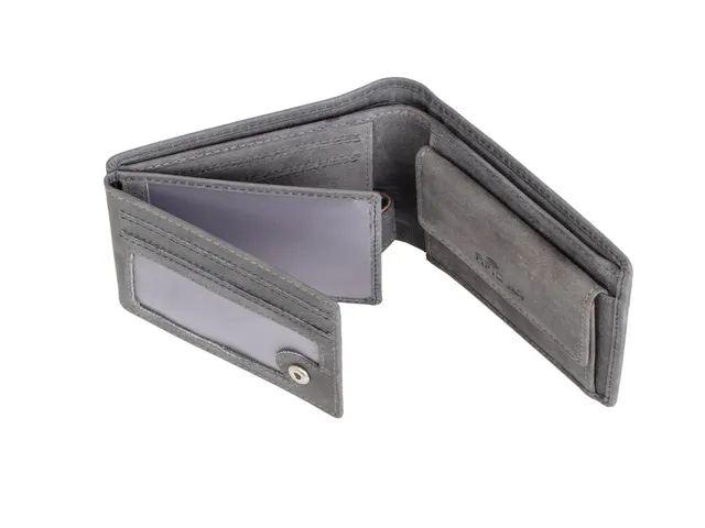 Mini Portemonnee Vierkant Rfid Pride And Soul grijs leer