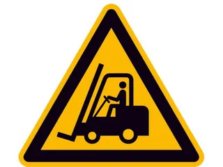 Waarschuwingsbord,Waarschuwing: Vorkheftrucks,Wandbord,Aluminium - 1