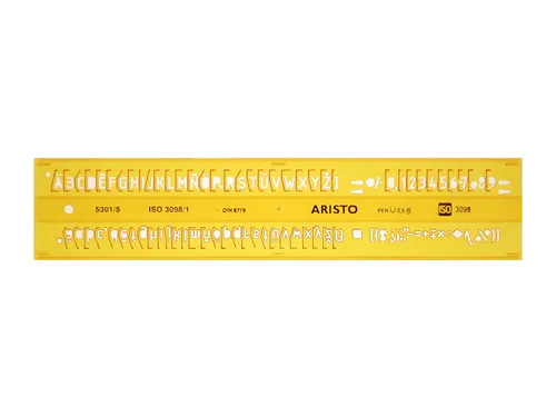 Lettersjabloon Aristo 5mm H-profiel schriftvorm B recht