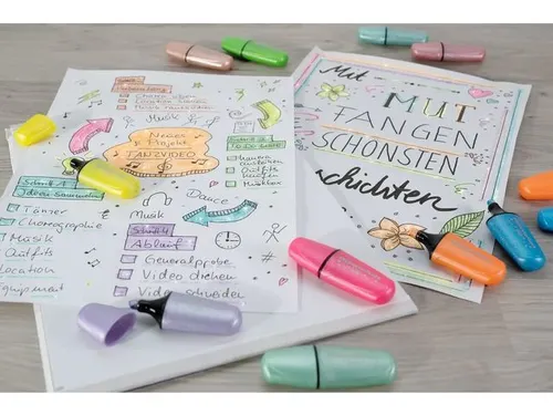 Markeerstift Eberhard Faber mini glitter neon etui 5 stuks