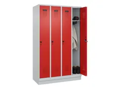 locker,HxBxD 1950x1200x500mm,4vak,vak B 300mm,draaigrendel,sokkel