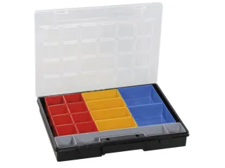 Bak voor kleine onderdelen,HxBxD 55x370x295mm,16bakken,PP,koffer zwart - 2