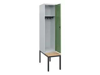 locker met bank,HxBxD 1950x400x815mm,1vak,vak B 400mm,cil.-slot - 2