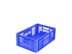 Euronorm Stapelkrat Pp 220x600x400mm Wanden/bodem Open Blauw 44l