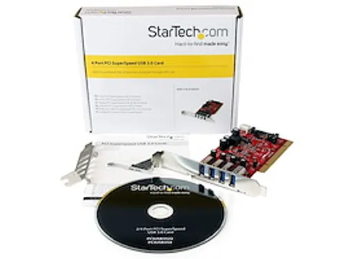 4 Poorts PCI SuperSpeed USB 3.0 Adapterkaart met SATA/SP4 Voeding