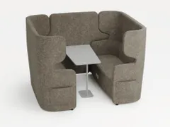 Zitgroep 2Banken Tafel 4-Zits Geluidabsorberend Beige 1320x2200x1570mm