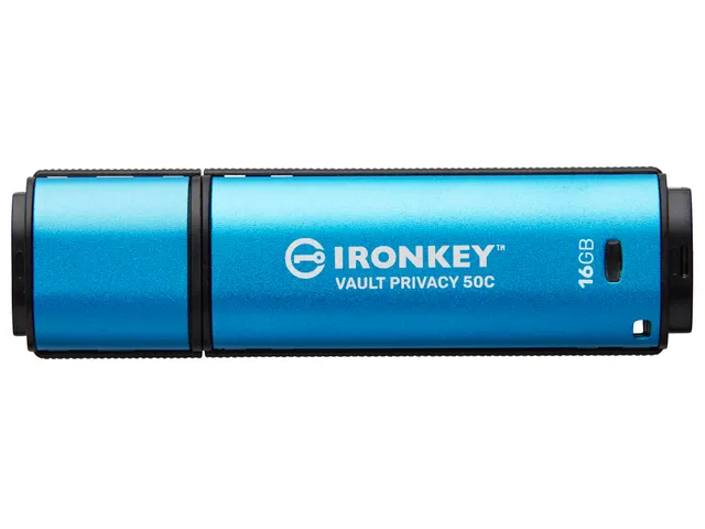 16GB USB-C IronKey Vault Privacy 50C AES-256 versleuteling, FIPS 197