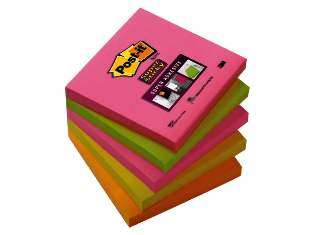 Memoblok 3M Post-it 654 Super Sticky 76x76mm Cape Town Assorti