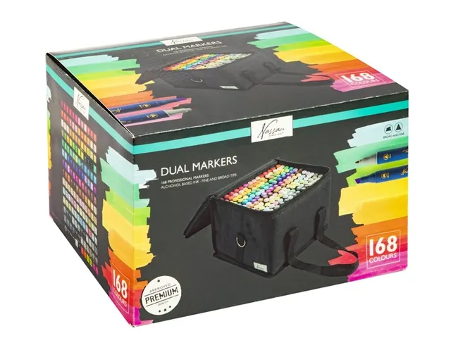 Marqueur à alcool Nassau Arts pointe duo set 168 couleurs