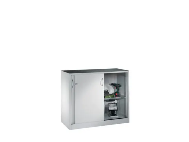 schuifdeurkast,HxBxD 1000x1200x400mm,romp RAL7035,front RAL7035