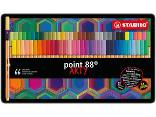 Fineliner STABILO point 88/66 Arty fijn assorti blik à 66 stuks - 1