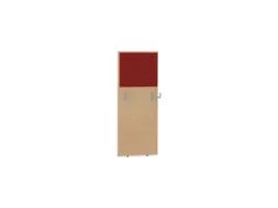 baliepaneel,v. bureau,aanbouw rechts,B 600mm,NE-esdoorn,BN4011-rood