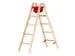 trapladder,beide zijden,2x5,treden,balk L 1,52m,hout