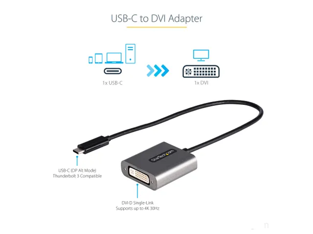 USB C naar DVI Adapter 1920x1200p USB-C naar DVI-D Adapter Dongle