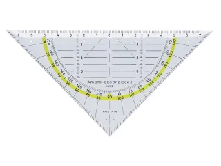 Geodriehoek Aristo 1552 16cm Transparant Met Gele Rand - 1