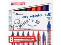 Viltstift edding 360 whiteboard rond 1mm set à 8 stuks assorti