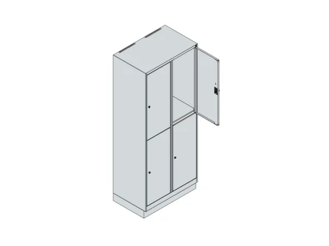 dubbeldekse locker,HxBxD 1950x800x500mm,2x2vak.,vak B 400mm