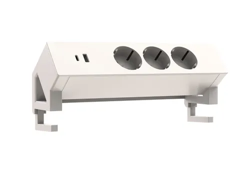 Stekkerdoos Euroseats opbouw 3 voudig USB A+C wit