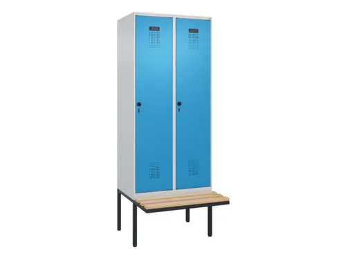locker met bank,voor scheiding van kleding,HxBxD 2120x800x815mm,2vak