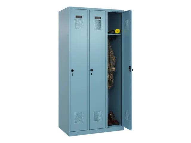 locker,HxBxD 1850x900x500mm,3vak,vak B 300mm,draaigrendel