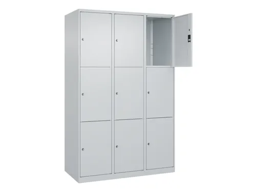 lockerkast,HxBxD 1850x1200x500mm,3x3vakken,vak B 400mm,cil.-slot