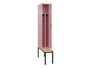 locker met bank,voor scheiding van kleding,HxBxD 2120x300x815mm,1vak - 1