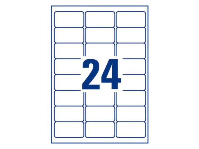 inkjetetiket Avery 63,5x33,9mm wit 100 vel 24 etiketten per vel