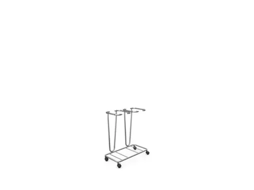Afvalverzamelaar 2x70 Liter Afvalzakken Rvs Verrijdbaar