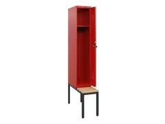 locker met bank,HxBxD 1950x300x815mm,1vak,vak B 300mm,draaigrendel