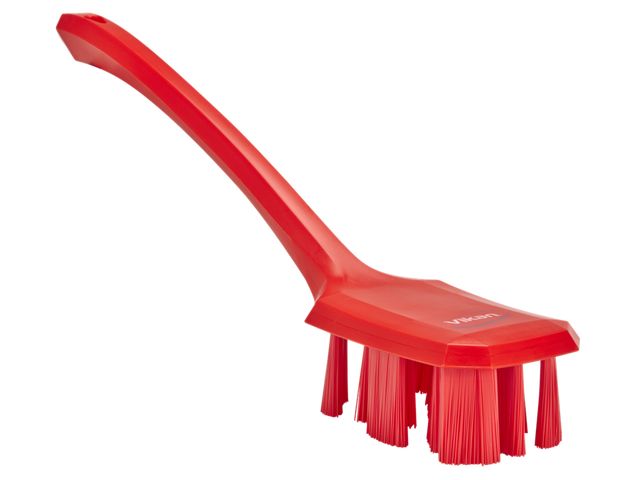 UST 4196-4 afwasborstel, rood groot, rood, lange steel, 70x395mm | HACCPStore.nl