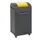 Afvalbak 60 Liter 650x380x320mm Plaatstaal 2 Wielen Klep Geel