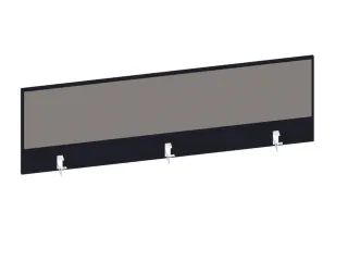 baliepaneel,v. bureau,aanbouw achter,B 1600mm,CC-zwart,BN8078-grijs - 1